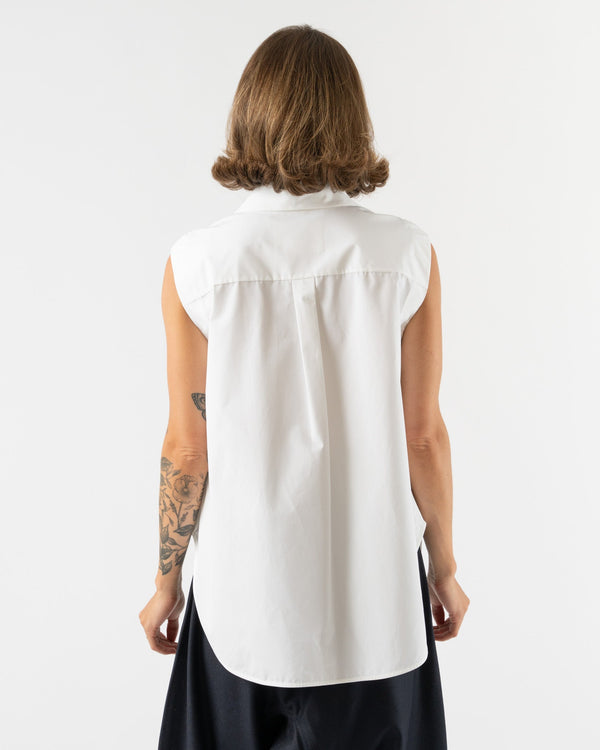 Jil-Sander-Sleeveless-Poplin Shirt-with-Bonded-Exaggerated-Collar-in-White-Santa-Barbara-Boutique-Jake-and-Jones-Sustainable-Fashion