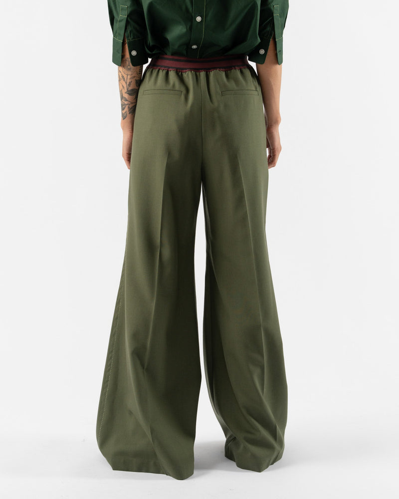 Marni Tropical Wool Trousers in Forest Green Curated at Jake and Jones