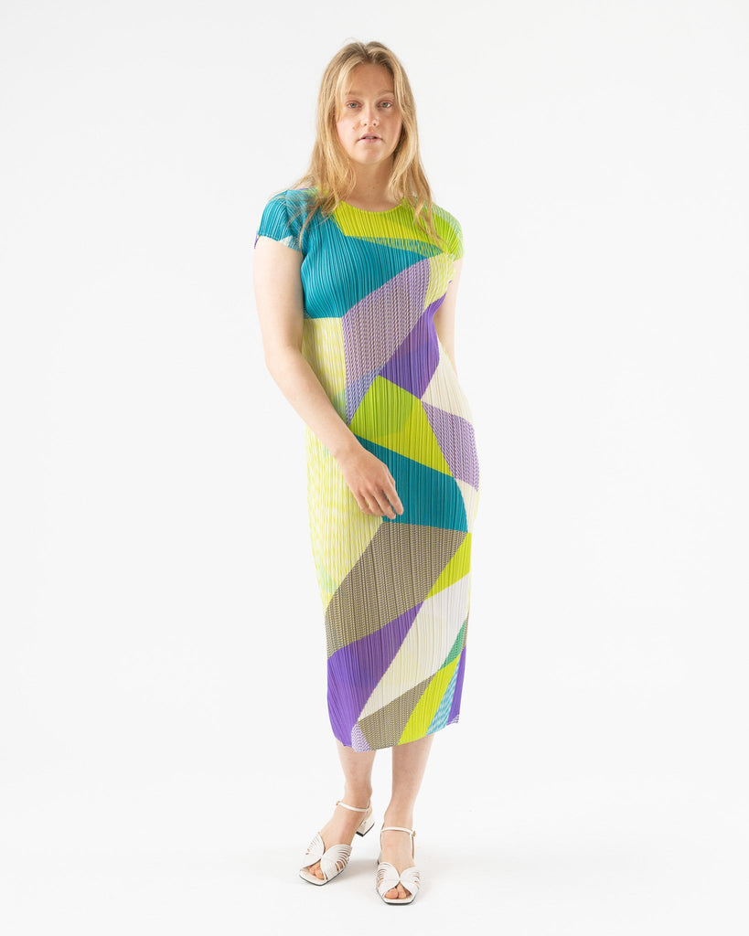Pleats Please Issey Miyake Crossroad in Lime Green Curated at Jake and Jones
