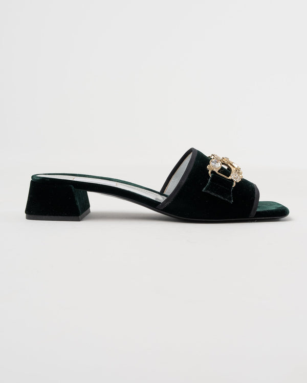 Suzanne-Rae-Boulevardier-Pavé-Slide-in-Green-Velvet-PS23-jake-and-jones-santa-barbara-boutique-curated-slow-fashion