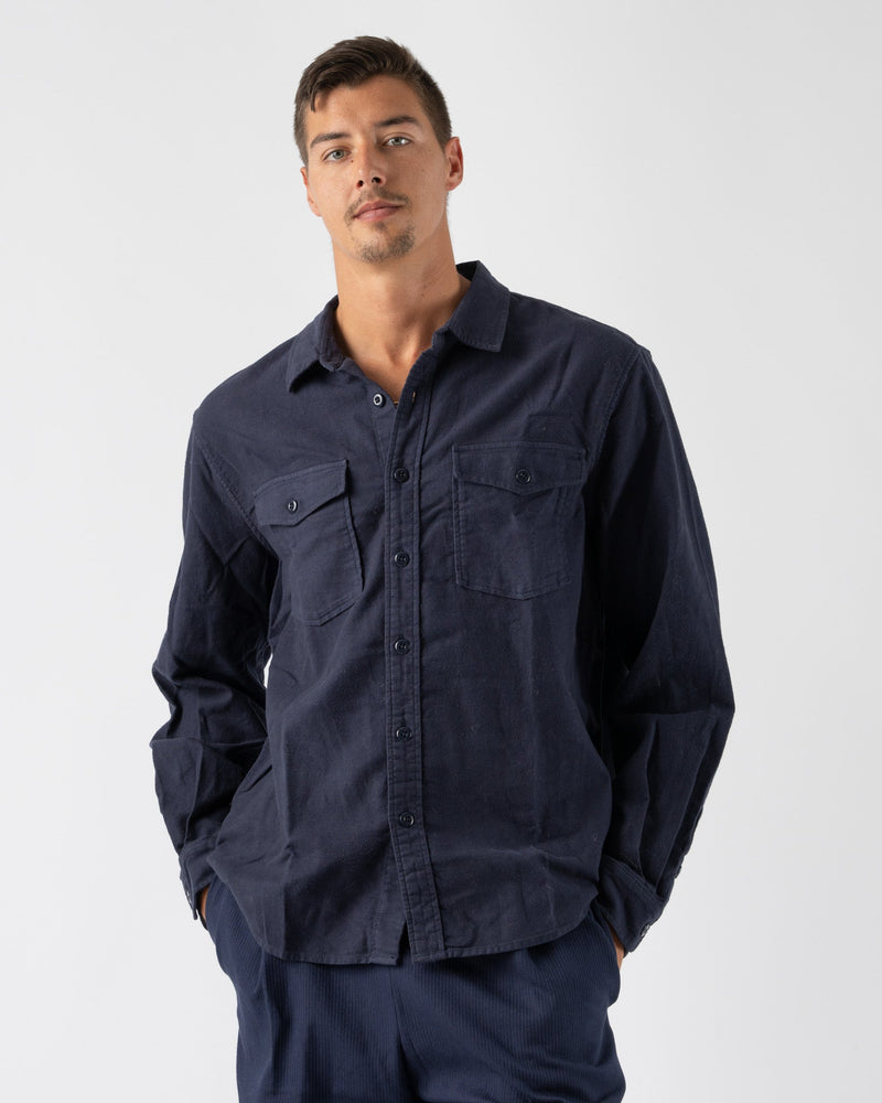 Alex-Mill-Frontier-Shirt-in-Chamois-in-Navy-Santa-Barbara-Boutique-Jake-and-Jones-Sustainable-Fashion