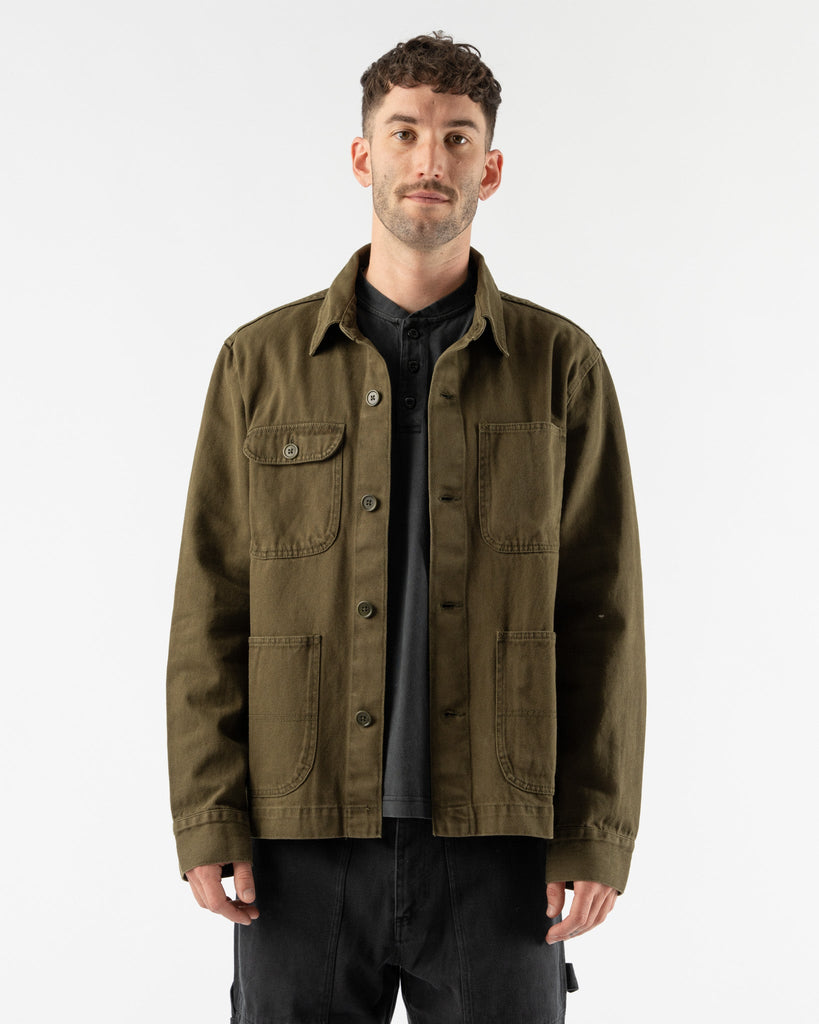 Alex Mill Garment Dyed Work Jacket Recycled Denim Military Olive —  Aggregate Supply
