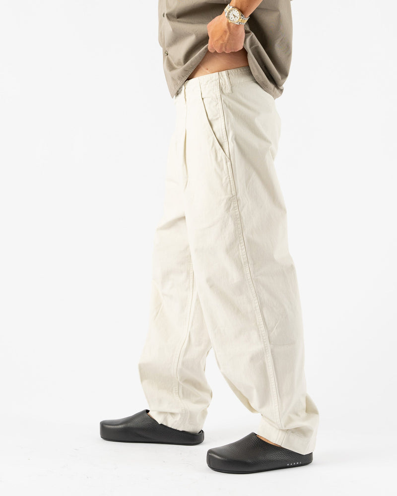 Applied Art Forms DM1-1 Japanese Cargo Pants in Cold Ecru Curated at Jake  and Jones