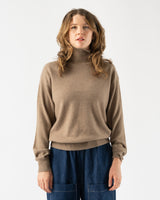 Auralee Baby Cashmere Knit Turtleneck in Natural Brown Curated at