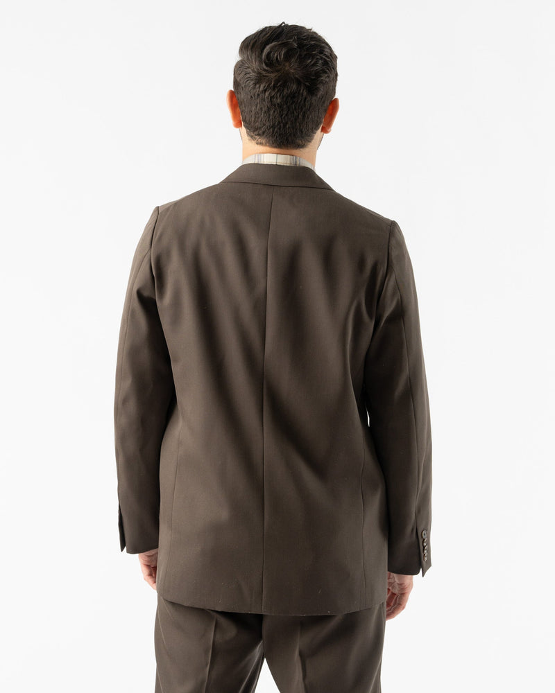 Auralee Light Wool Max Gabardine Jacket in Dark Brown Curated at 