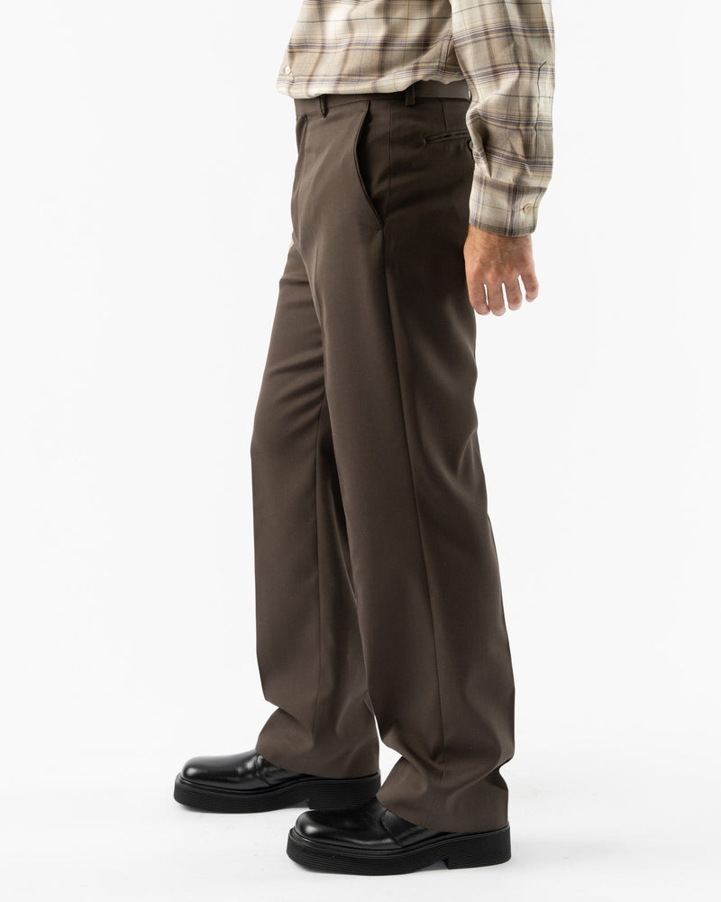 Auralee Light Wool Max Gabardine Slacks in Dark Brown Curated at ...