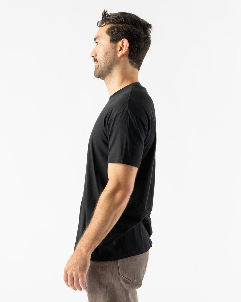 Auralee Seamless Crew Neck Tee in Black Curated at Jake and Jones