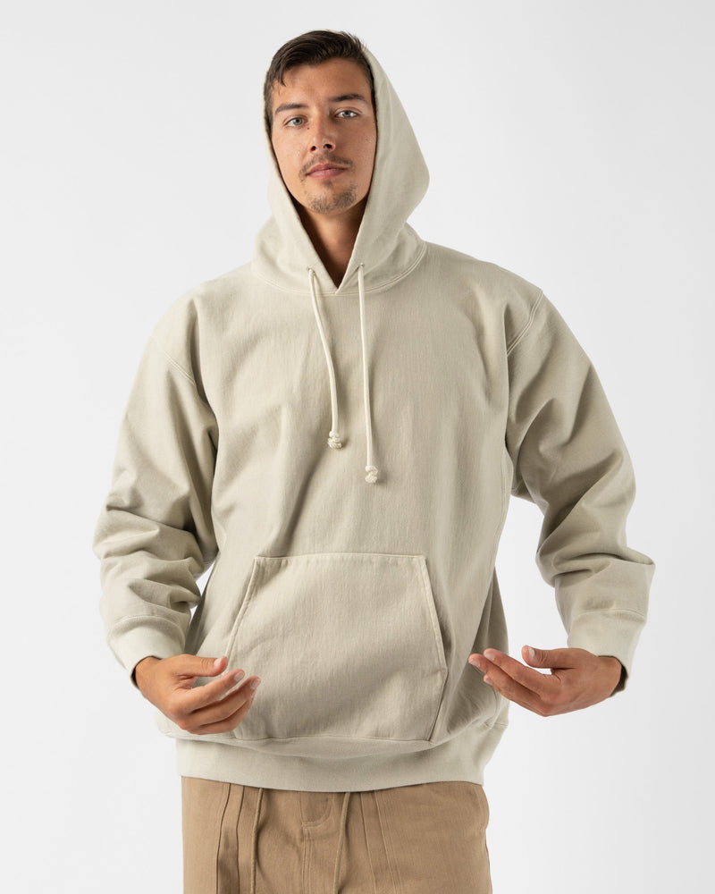 Auralee Super Milled Sweat Pullover Parka in Light Khaki Curated 