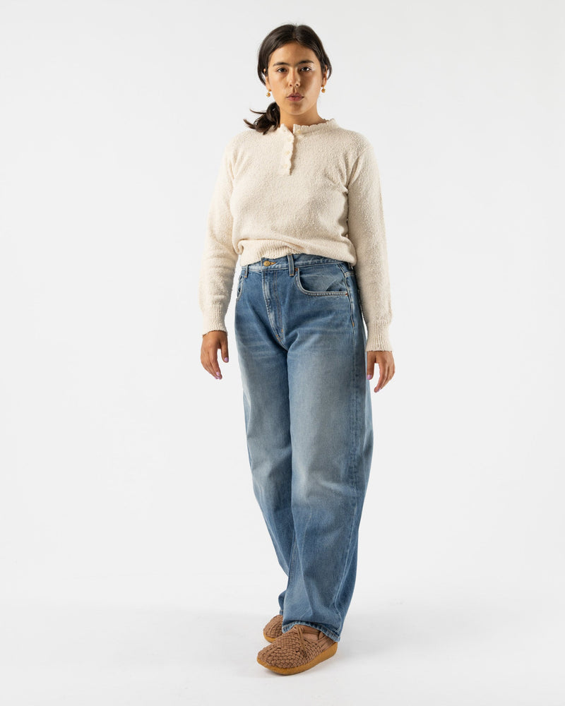 B Sides Leroy Mid Relaxed Bow Jean in Hyde Wash Curated at Jake and Jones 32