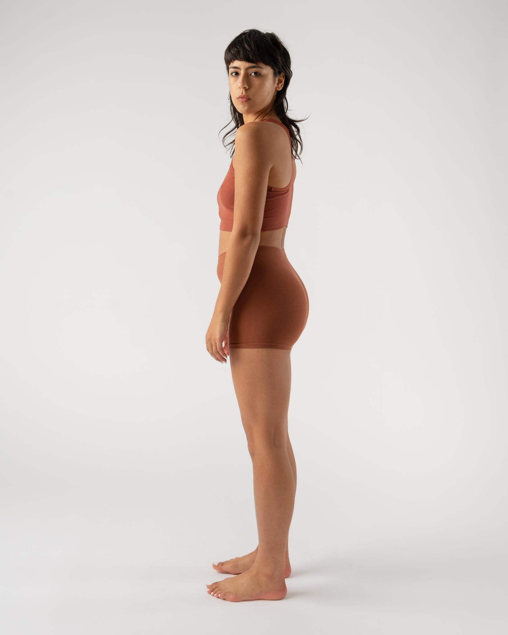Baserange Oleta Highneck Bra in Rust