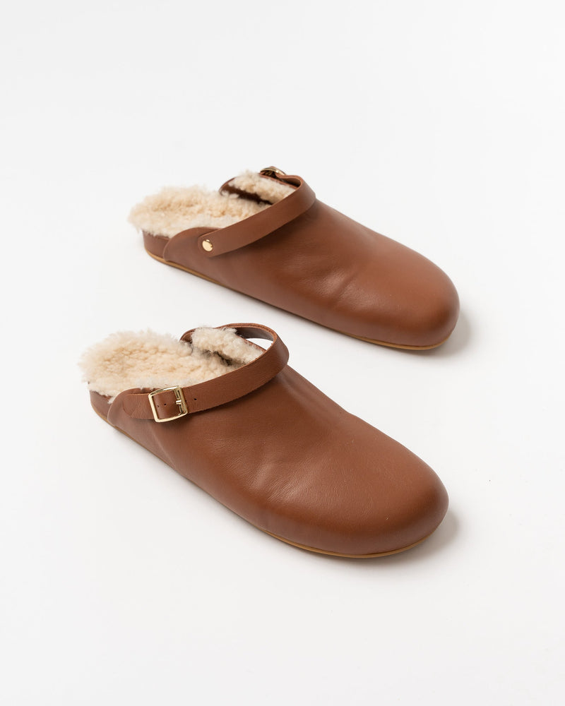 Beatrice Valenzuela Clog with Shearling in Umber
