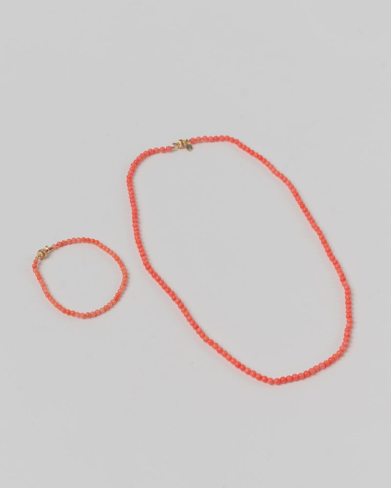 design necklace / natural coral branch pink-white  - HONG BOCK
