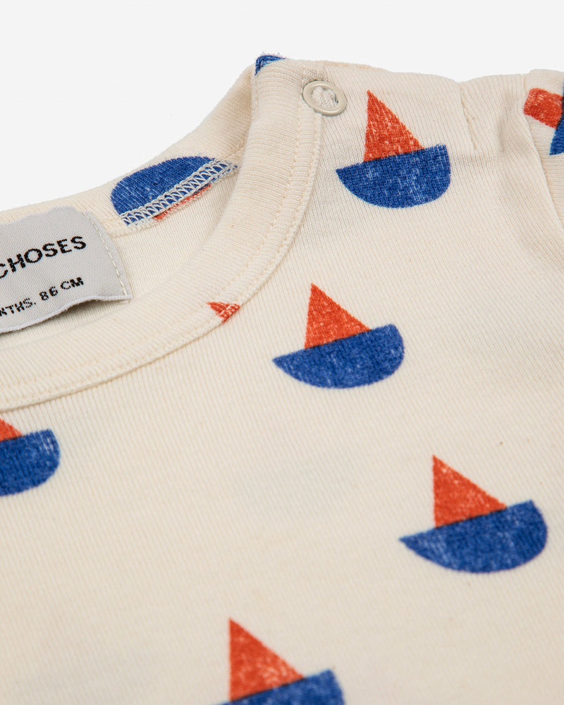 Bobo Choses Baby Sail Boat All Over Long Sleeve T-Shirt Curated at