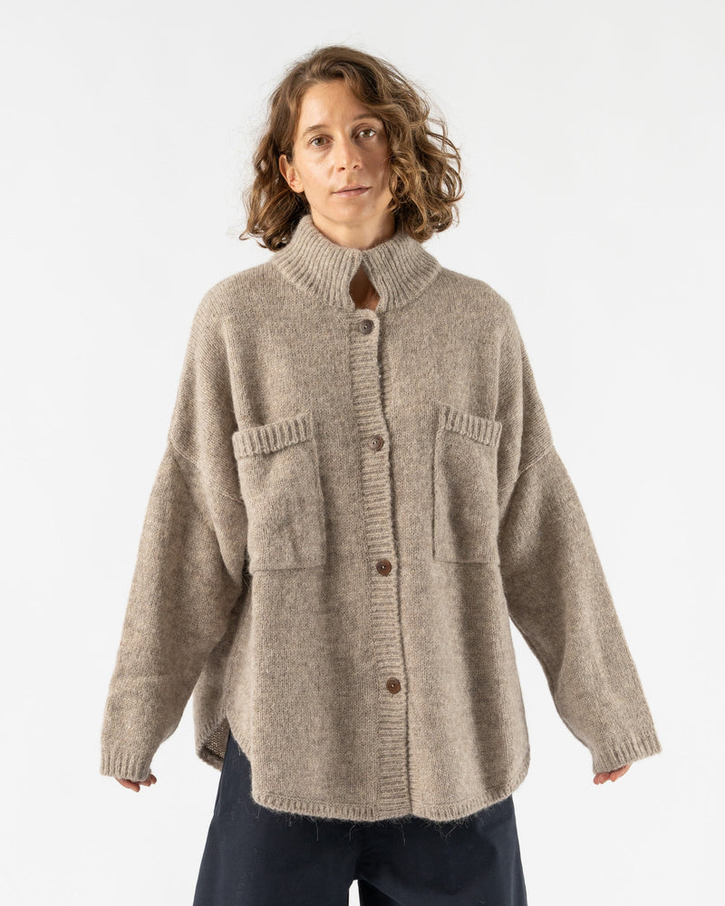 Cordera Baby Alpaca Polo Jacket in Taupe Curated at Jake and Jones