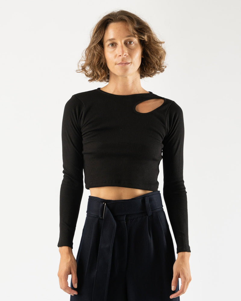 Delfina-Balda-Long-Sleeve-Cut-Out-Top-in-Black-Santa-Barbara-Boutique-Jake-and-Jones-Sustainable-Fashion