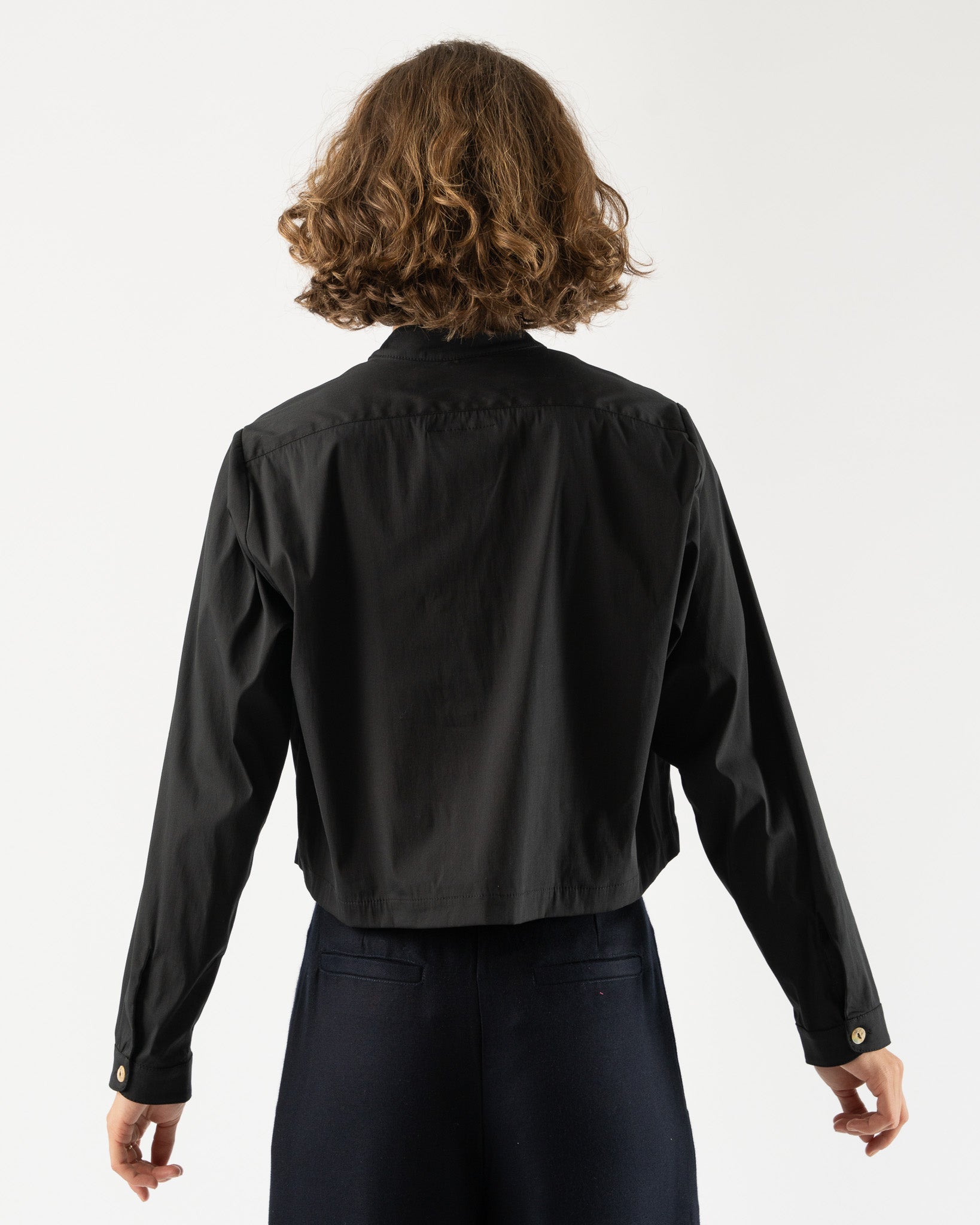 Delfina-Balda-Simo-Cropped-Button-Up-Top-in-Black-Santa-Barbara-Boutique-Jake-and-Jones-Sustainable-Fashion