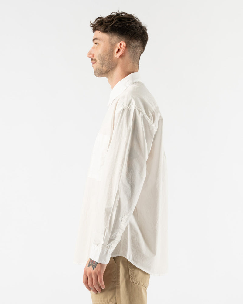 FrizmWORKS Paper Cotton Relaxed Shirt in White Curated at Jake and