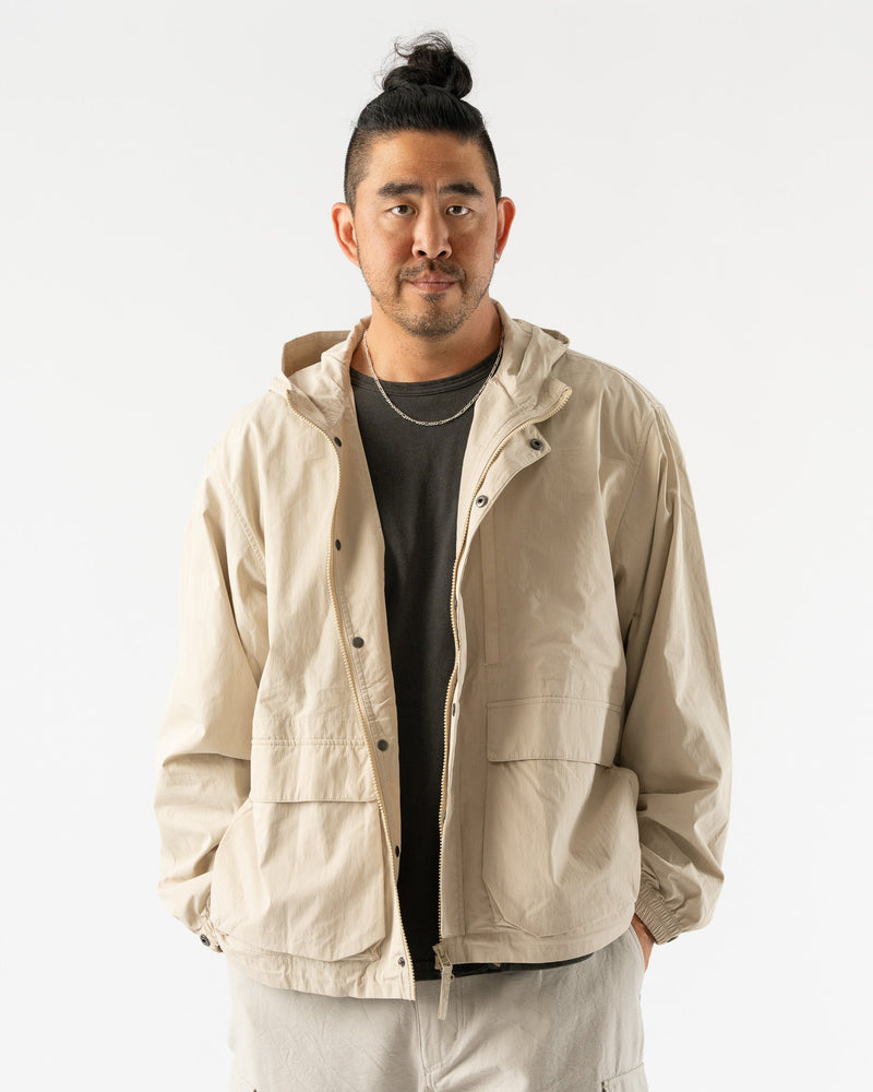 FrizmWORKS Utility Wind Parka 002 in Ivory Curated at Jake and Jones