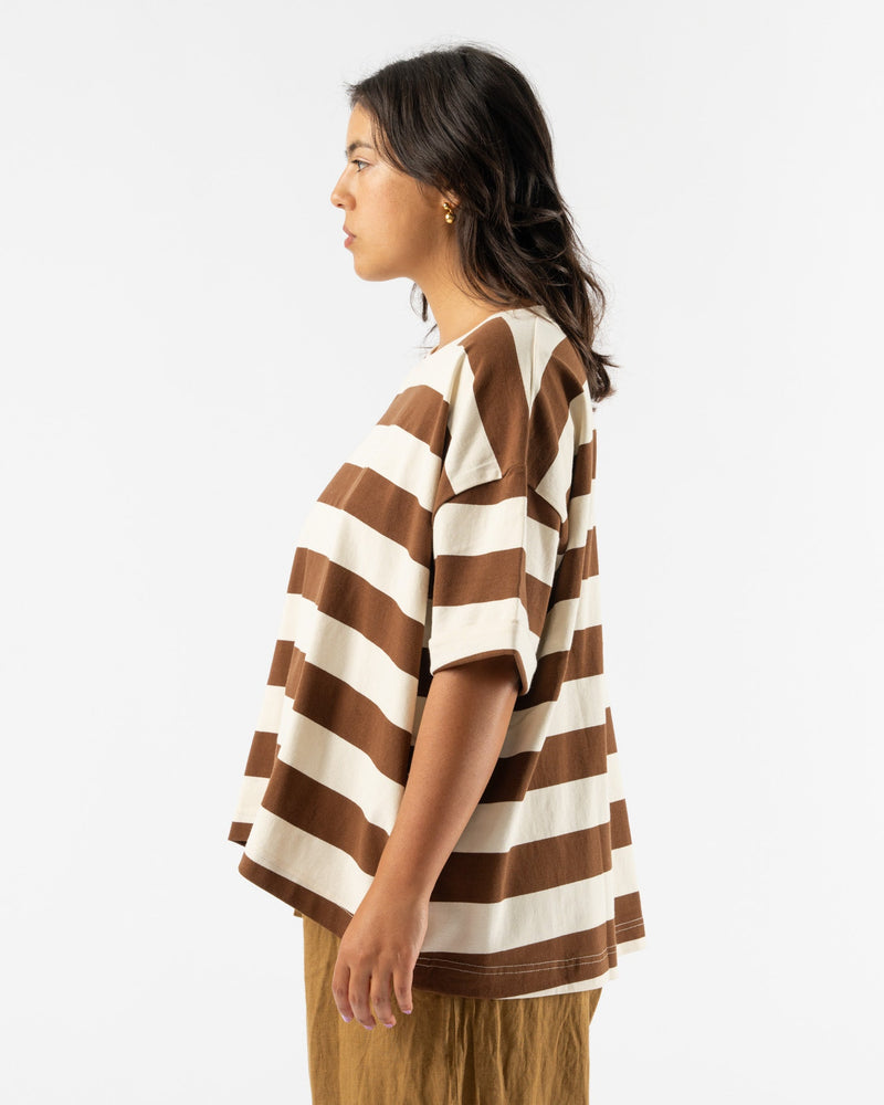 Ichi-Antiquités-Knit-Cotton-Border-T-Shirt-in-Natural-and-Brown-jake-and-jones-santa-barbara-boutique-curated-slow-fashion