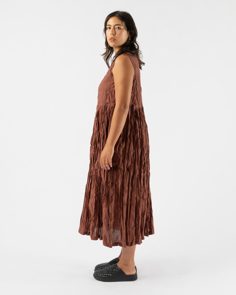 Ichi-Antiquités-Woven-Cotton-Dress-in-Brown-jake-and-jones-santa-barbara-boutique-curated-slow-fashion