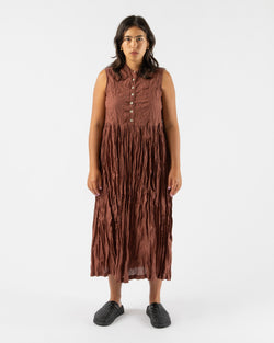 Ichi-Antiquités-Woven-Cotton-Dress-in-Brown-jake-and-jones-santa-barbara-boutique-curated-slow-fashion