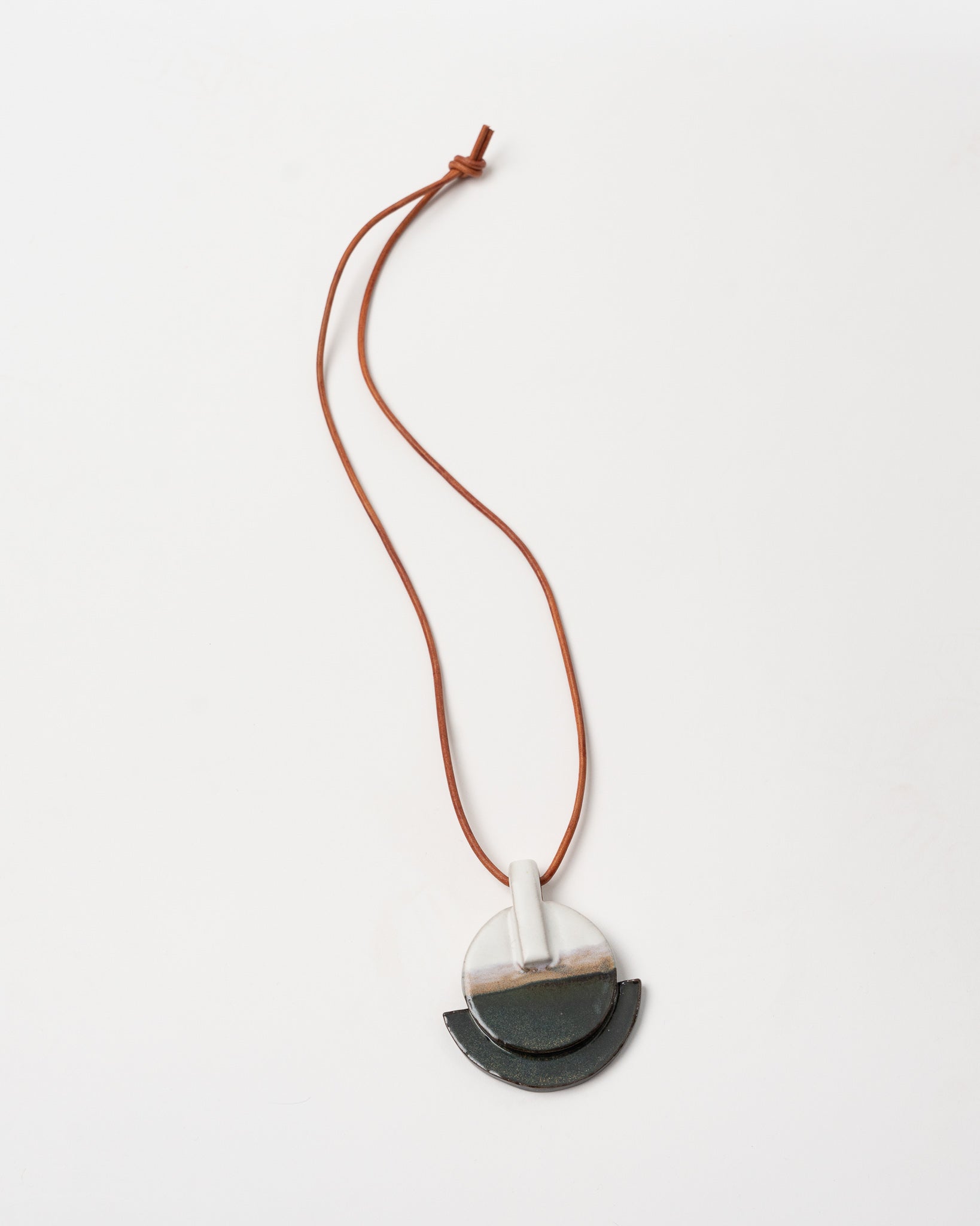Jeanne Ceramics Large Two Tone Black/Cream Necklace