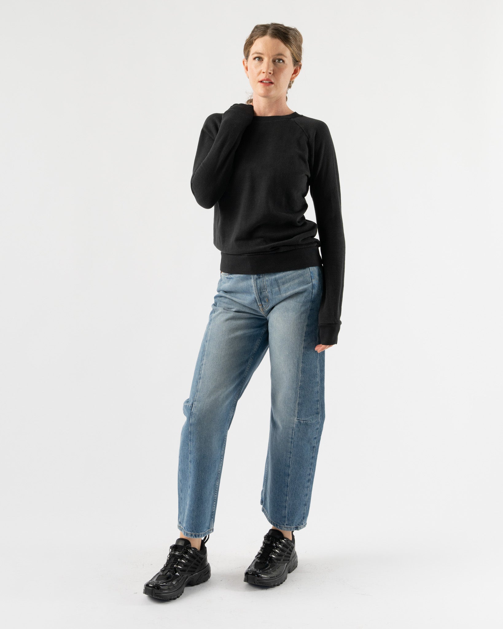 Jungmaven-Alpine-Raglan-Sweatshirt-in-Black-Santa-Barbara-Boutique-Jake-and-Jones-Sustainable-Fashion