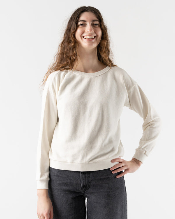 Jungmaven Crux Cropped Sweatshirt in Washed White