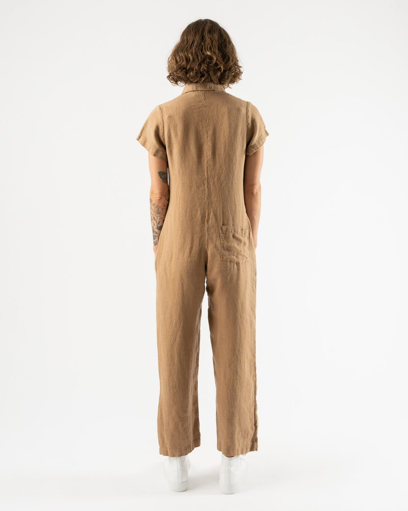 Jungmaven-Stillwater-Polo-Pant-Romper-in-Coyote-Santa-Barbara-Boutique-Jake-and-Jones-Sustainable-Fashion