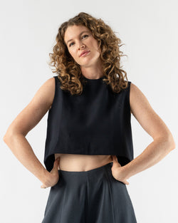 Kareem-Wind-Chime-Raised-Collar-Cropped-Top-in-Black-Blue-Santa-Barbara-Boutique-Jake-and-Jones-Sustainable-Fashion
