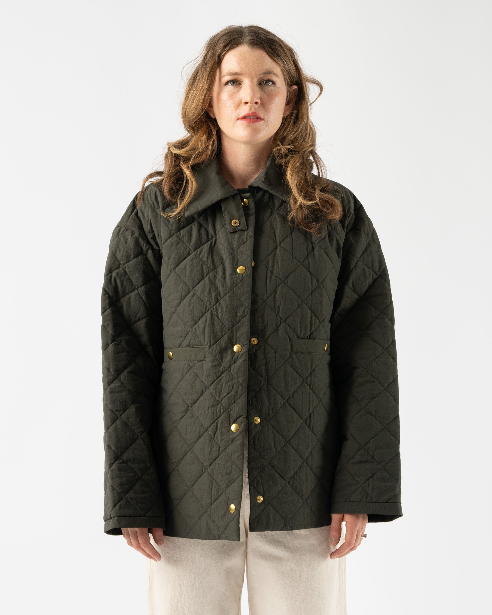 KASSL-Long-Taffeta-Blouson-Jacket-in-Dark-Green-Santa-Barbara-Boutique-Jake-and-Jones-Sustainable-Fashion