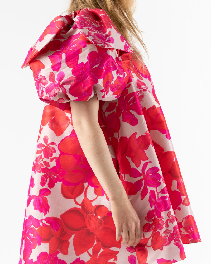 Kika Vargas Mithali Short Dress in Red Orchid Taffeta Curated at 
