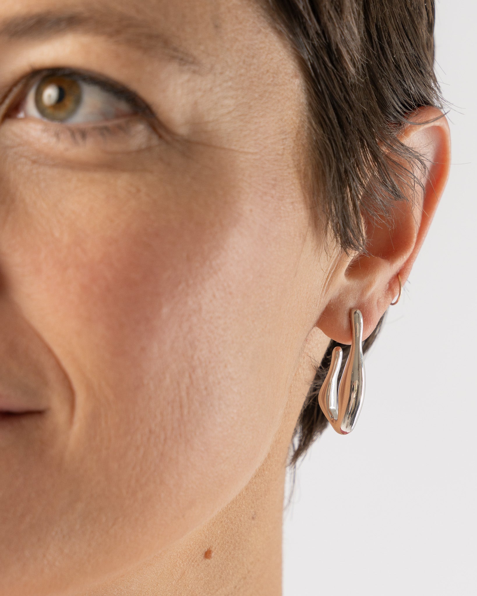 Leigh-Miller-Amoeba Hoops-in-Brass-and-Sterling-Silver-Santa-Barbara-Boutique-Jake-and-Jones-Sustainable-Fashion