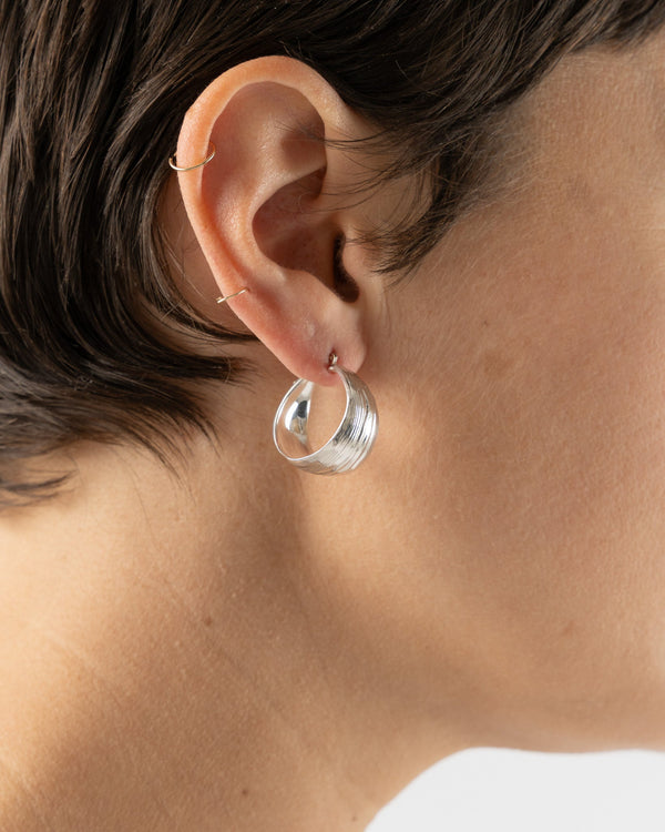 Leigh Miller Roseau Hoops in Sterling Silver with a 14K Gold Earwire