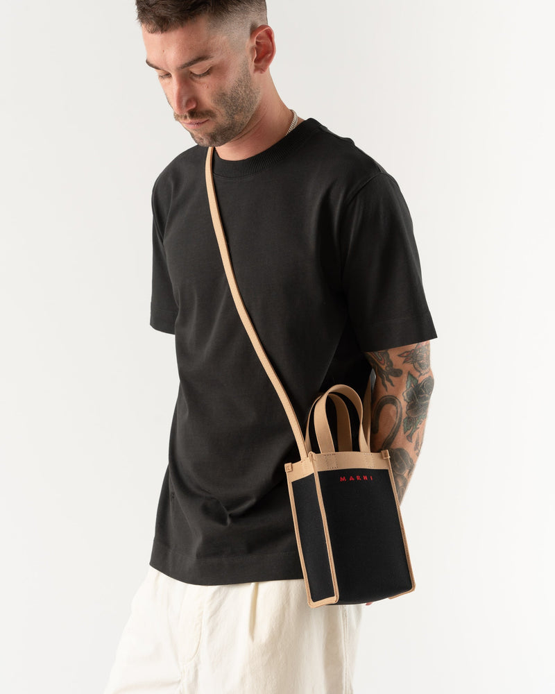 Marni Crossbody Mini Bag in Black, Silk White & Red Curated at