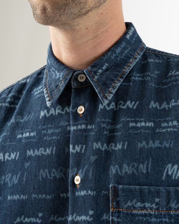 Marni-Denim-Shirt-with-Mega-Marni-Motif-in-Iris-Blue-Santa-Barbara-Boutique-Jake-and-Jones-Sustainable-Fashion
