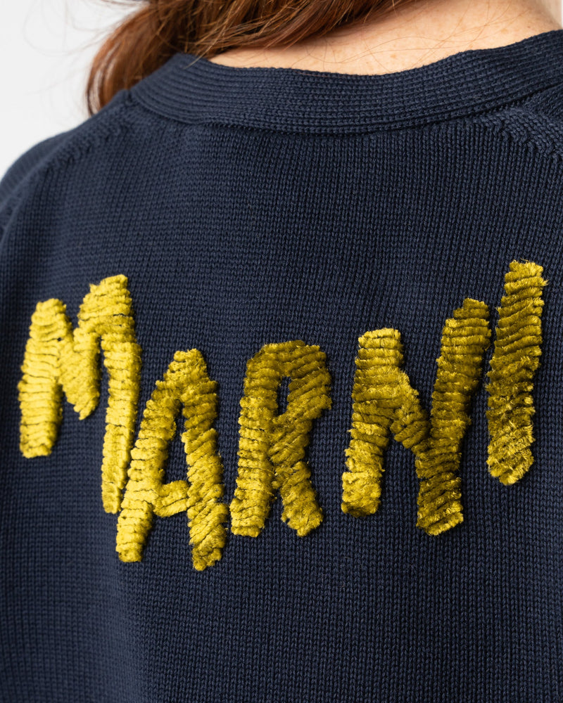 MARNI logo-embroidered cardigan袖丈61cm