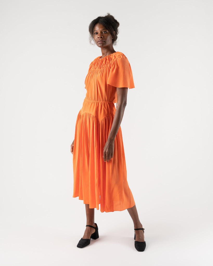 Self portrait best sale orange pleated dress