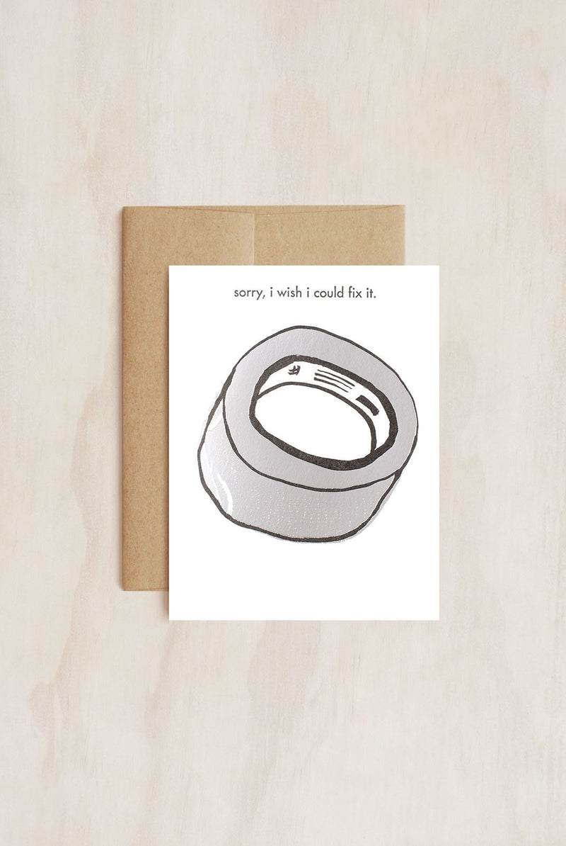 Egg Press Duct Tape Sorry Card