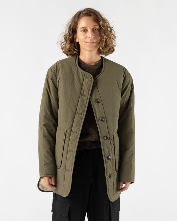 Mijeong-Park-Reversible-Padded-Jacket-in-Olive-/-Cream-Santa-Barbara-Boutique-Jake-and-Jones-Sustainable-Fashion