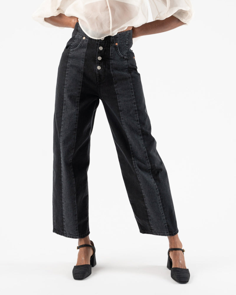 MM6 Maison Margiela Womens Pants Five Pockets in Black Denim Short