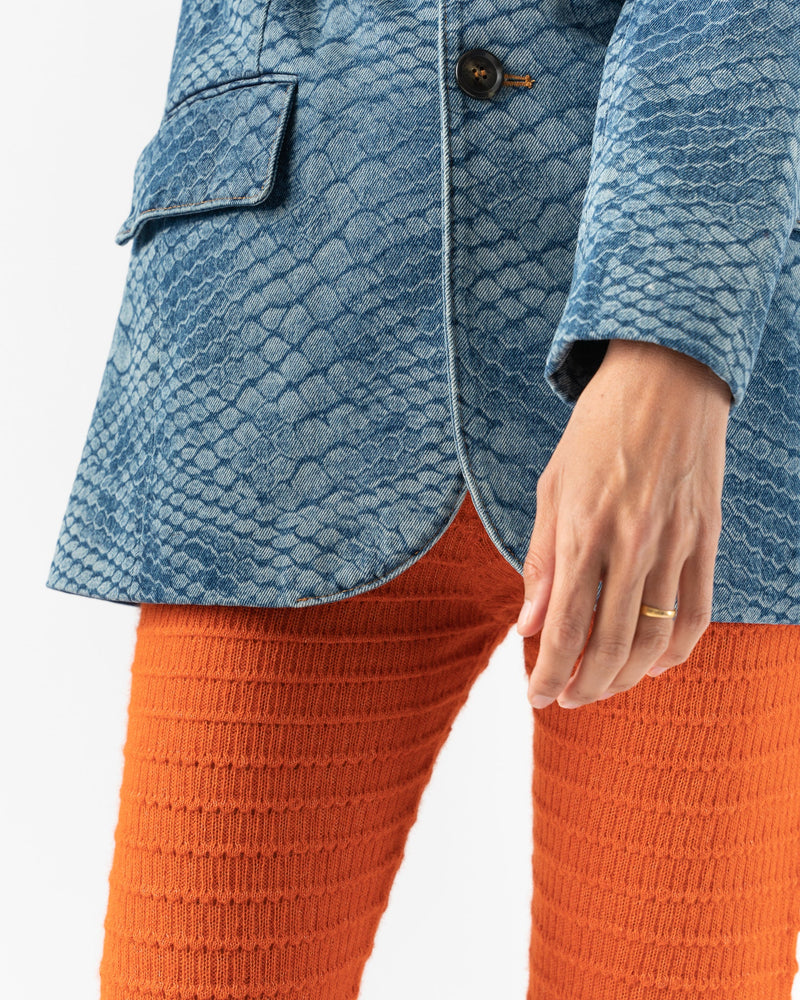 MM6 Maison Margiela Jacket in Blue Wash Snake. Curated at Jake and