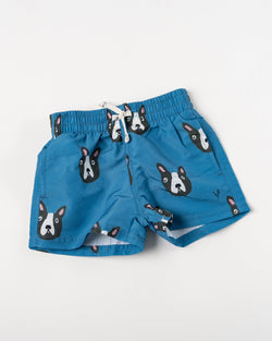 Pink-Chicken-Baby-Boy-Swim-Trunks-in-Blue-Boston-Terrier-SS23-jake-and-jones-santa-barbara-boutique-curated-slow-fashion
