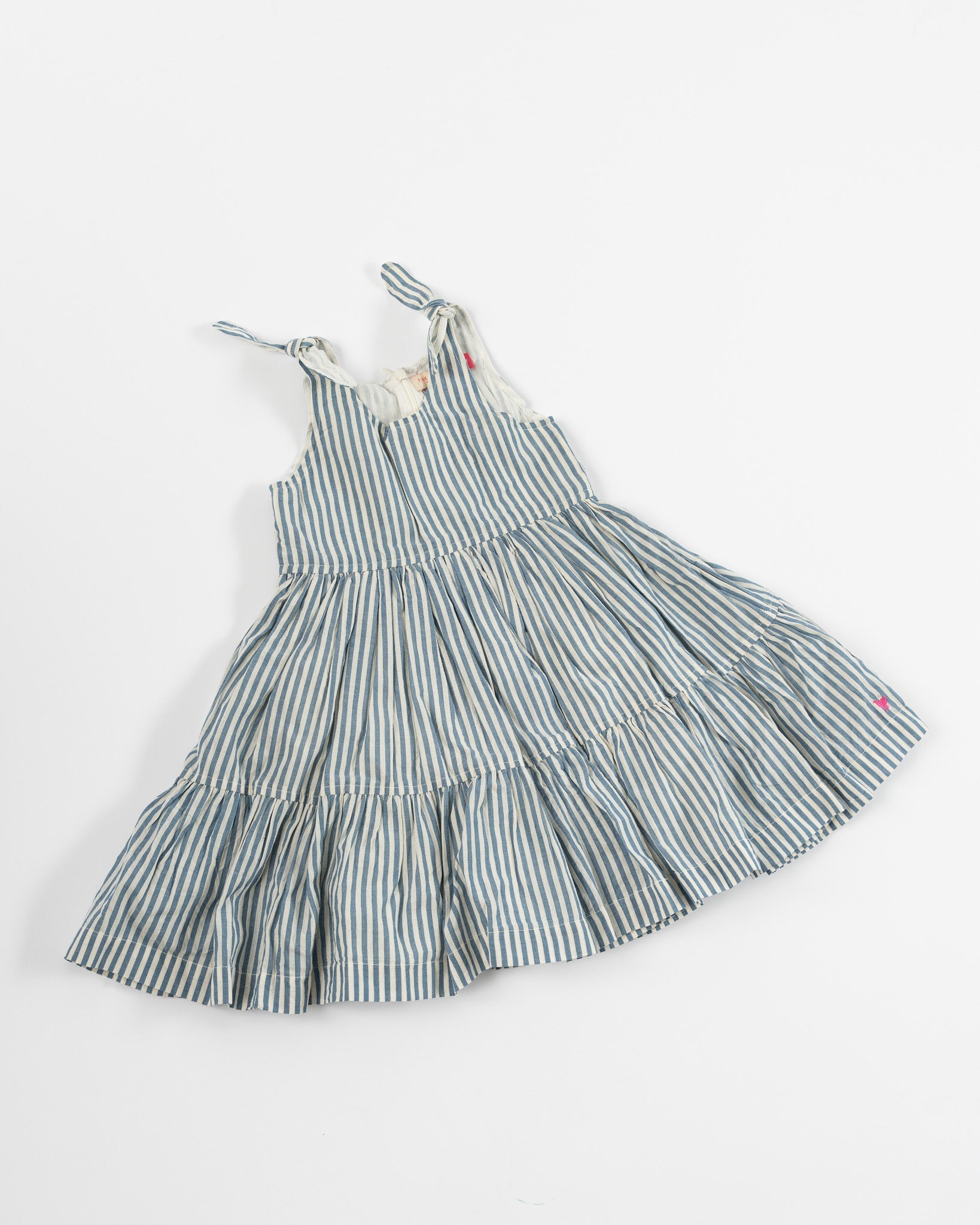 pink-chicken-girls-taylor-dress-in-blue-skinny-stripe-ss23-jake-and-jones-santa-barbara-boutique-curated-slow-fashion
