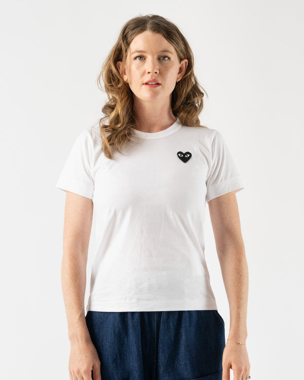 Play-COMME-des-GARÇONS-Play-T-Shirt-with-Black-Heart-in-White-Santa-Barbara-Boutique-Jake-and-Jones-Sustainable-Fashion