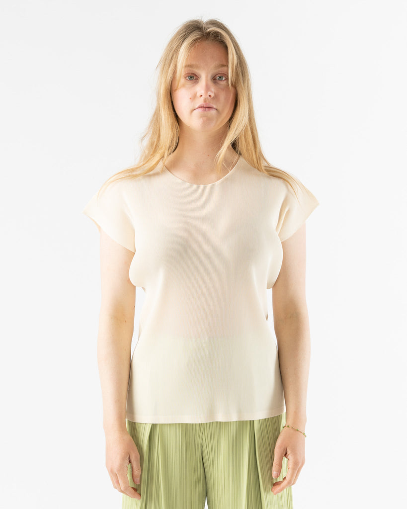 Pleats Please Issey Miyake Mist April Top in Cream