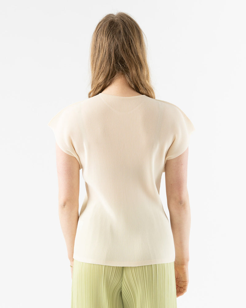 Pleats Please Issey Miyake Mist April Top in Cream Curated at Jake