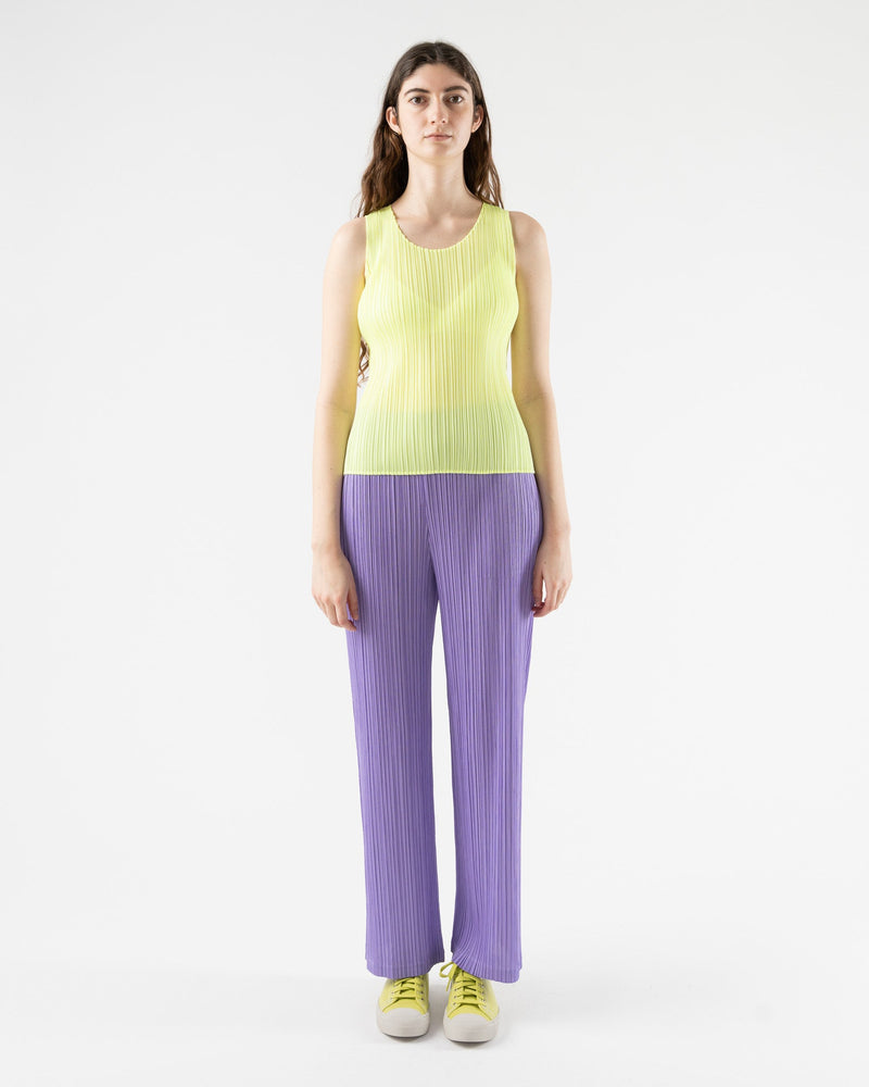 Neon Crew Neck Sweater + Lilac Wide Leg Pants (Style Pantry