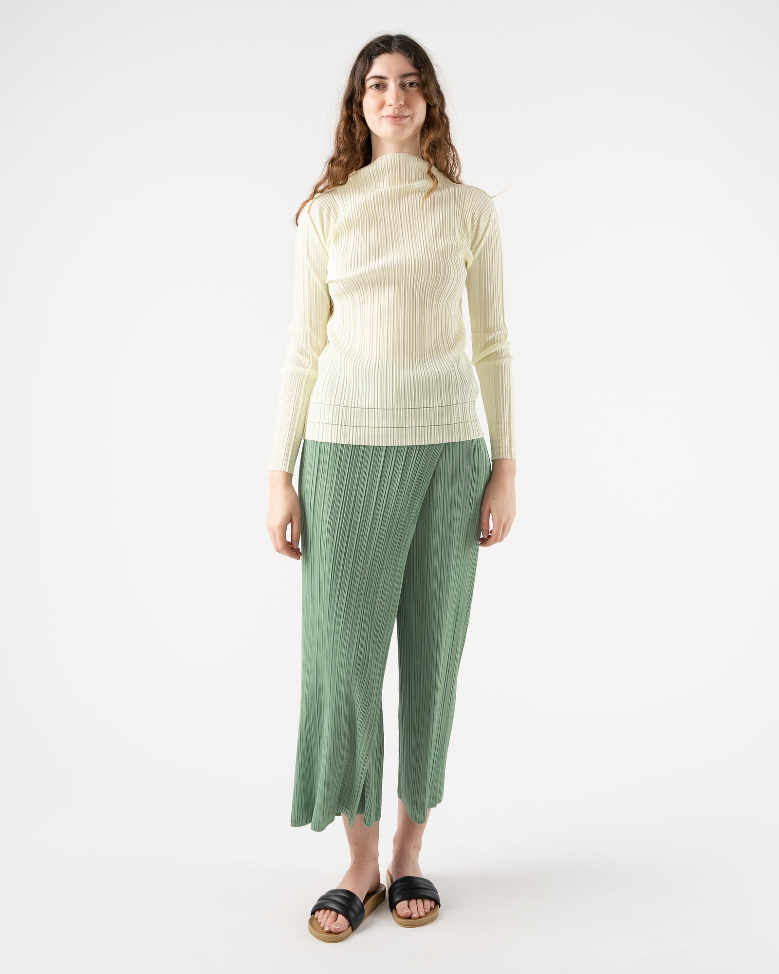 Pleats Please by Issey Miyake Soft Pleats in Pale Green Curated at Jake and  Jones