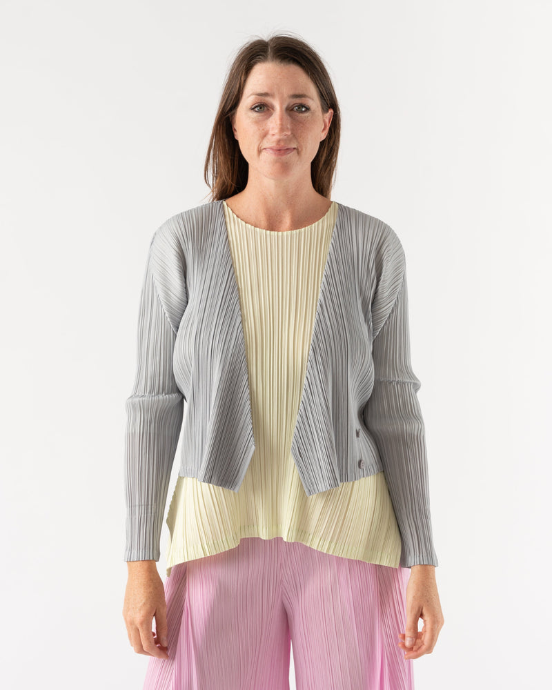Pleats Please Issey Miyake Monthly Colors Wrap Top in Cool Gray